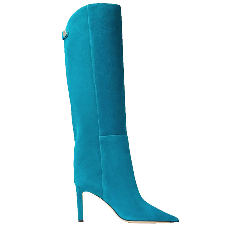 Simple Style Catwalk Pointed-Toe Stiletto Straight Boots