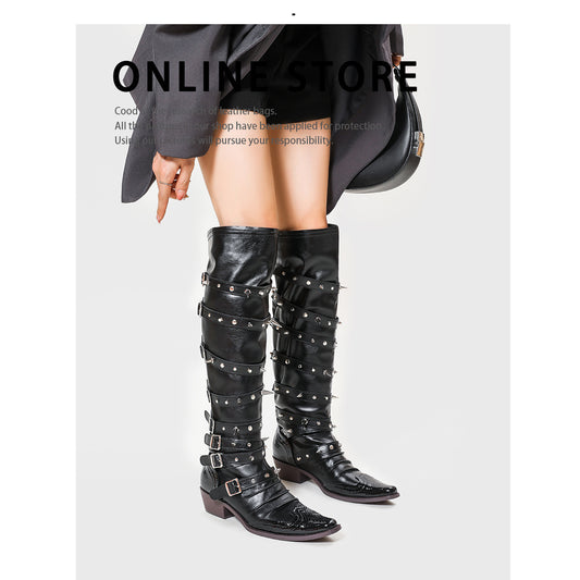 Punk Goth Pointed-toe Boots