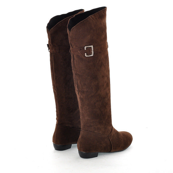 High Leg Suede Ethnic Style Knight Boots