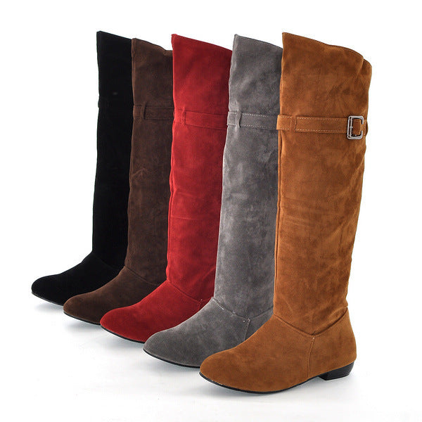 High Leg Suede Ethnic Style Knight Boots