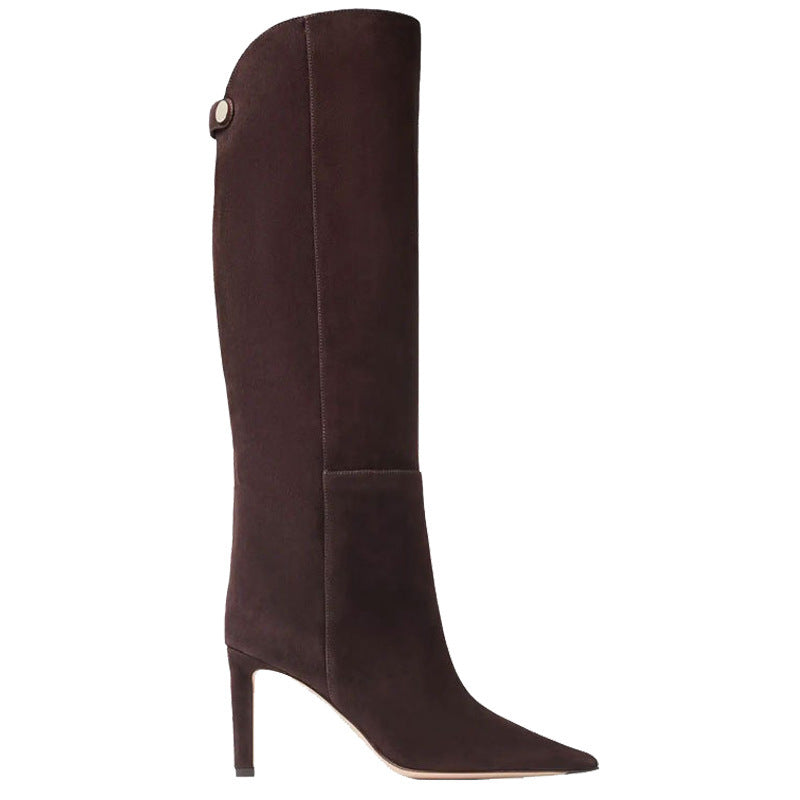 Simple Style Catwalk Pointed-Toe Stiletto Straight Boots