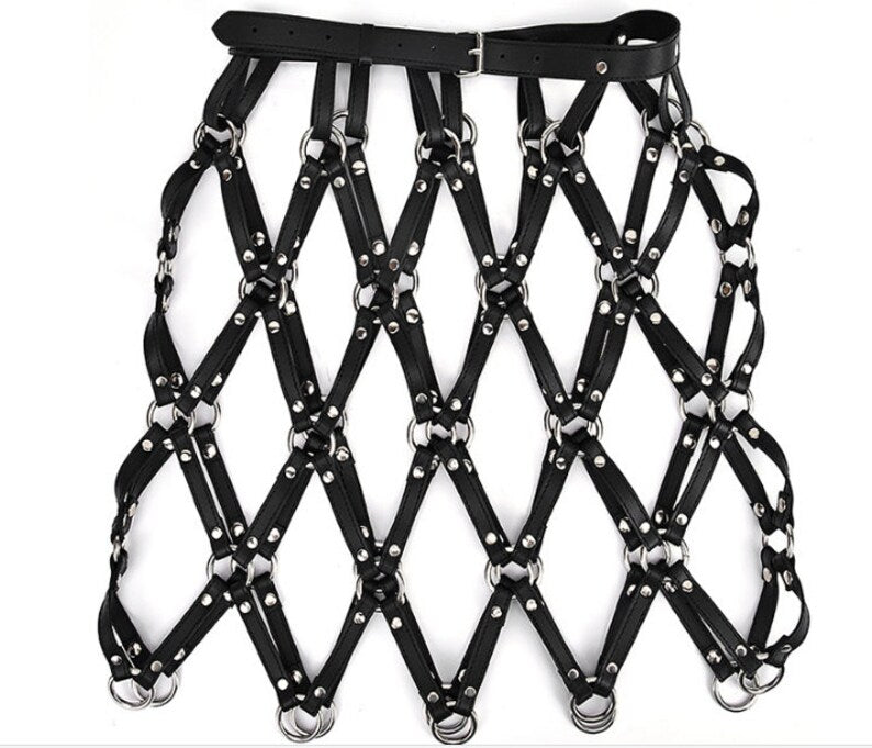 Body Cage Harness Hollow Out Leather Belt