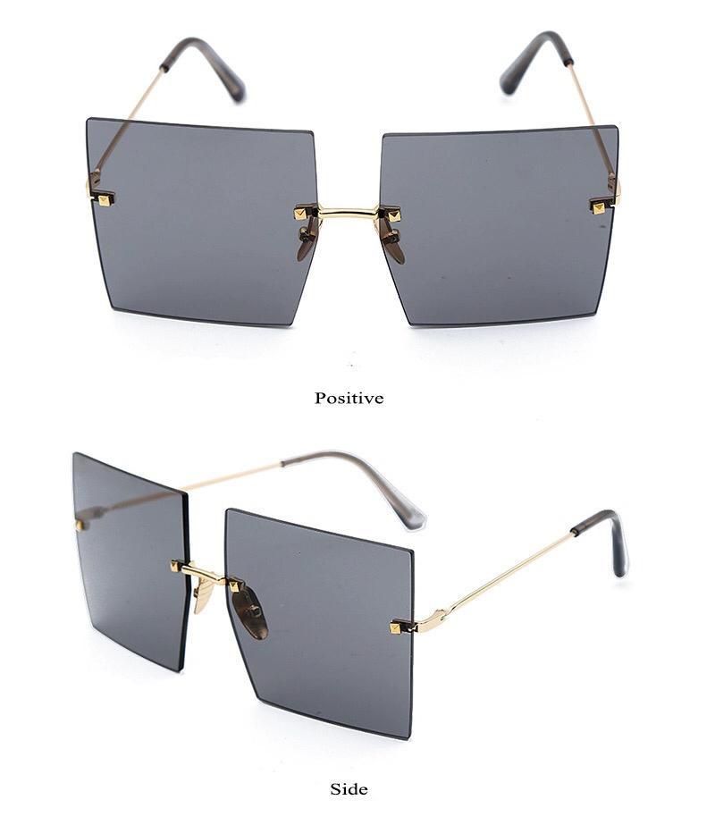 Vintage Square Rimless Sunglasses
