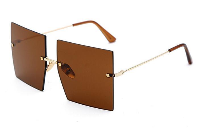 Vintage Square Rimless Sunglasses