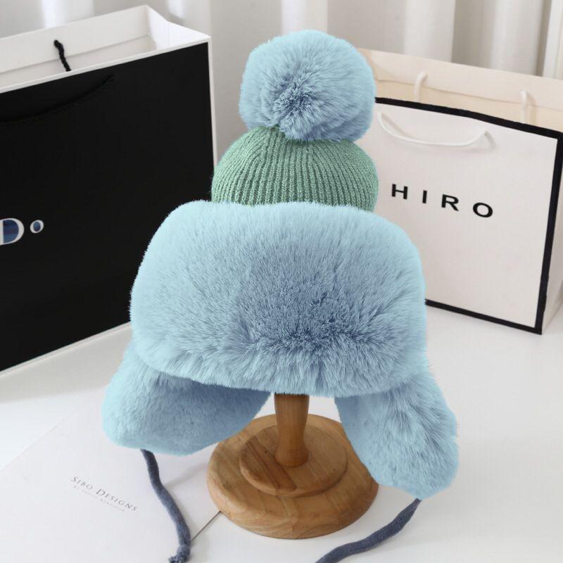 Pom Ball Knitted Earmuff Ski Hat