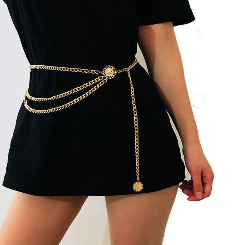Coin Pendant Body Waist Chain