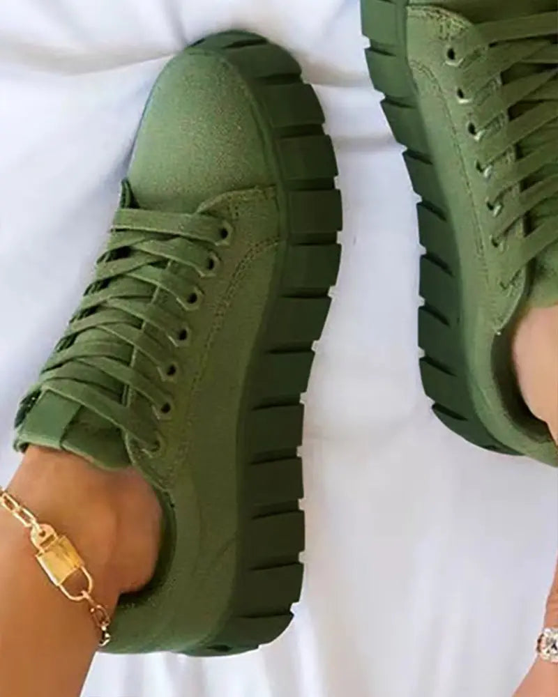 Lace-up Platform Sneakers