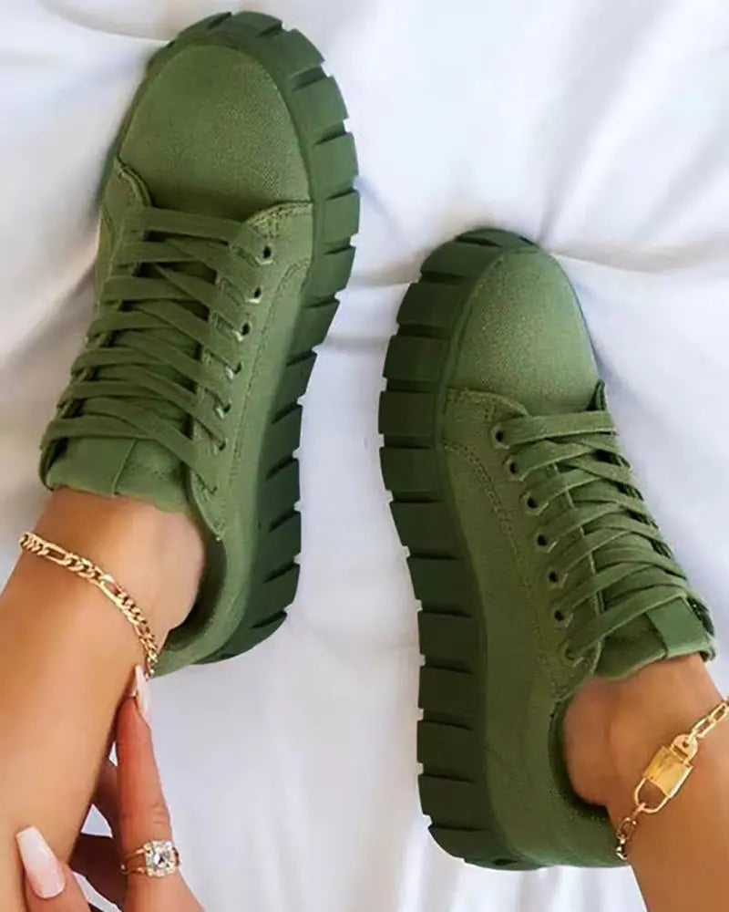 Lace-up Platform Sneakers