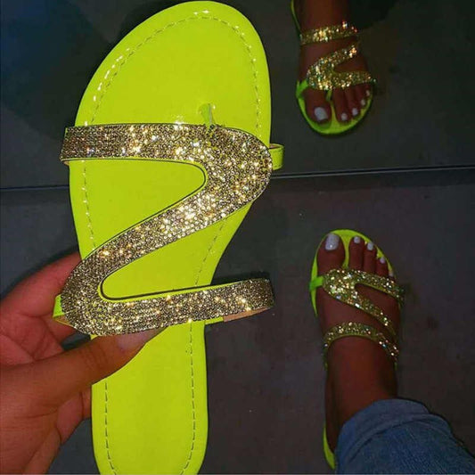 Rhinestone Strap Embellished Sandals