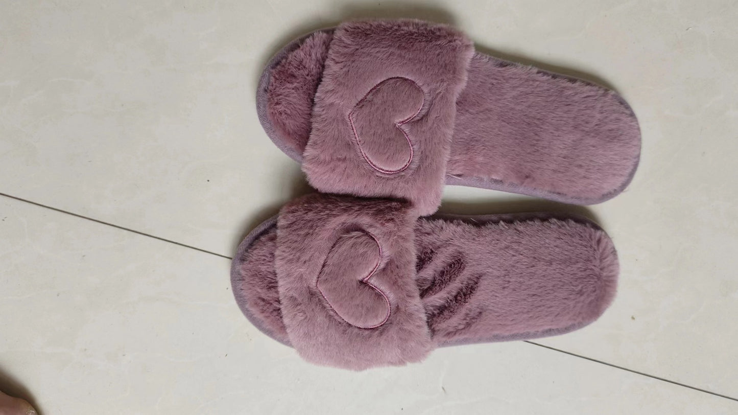 Flat Plush Home Warm Slippers