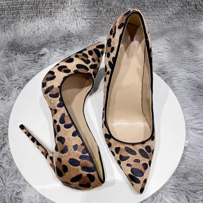 Suede Leopard Print High Heels