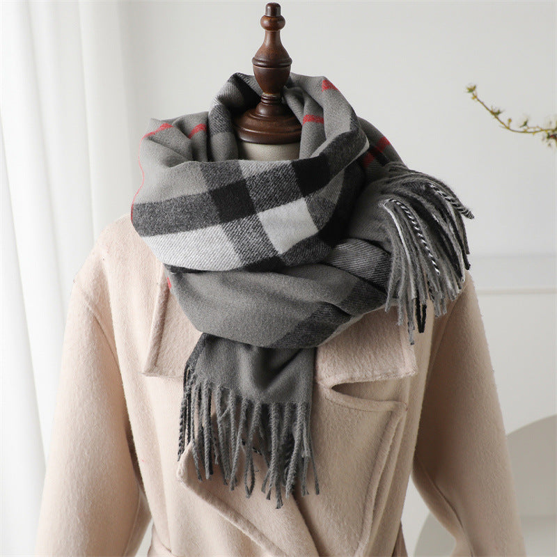 Cashmere Plaid Shawl Unisex Scarf