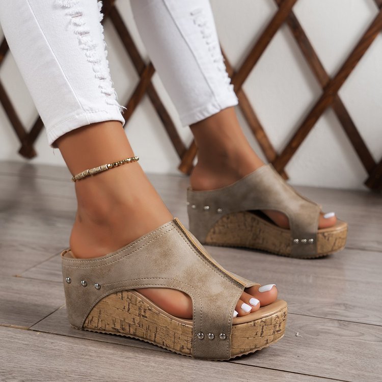 Wedge Peep Toe Platform Sandals