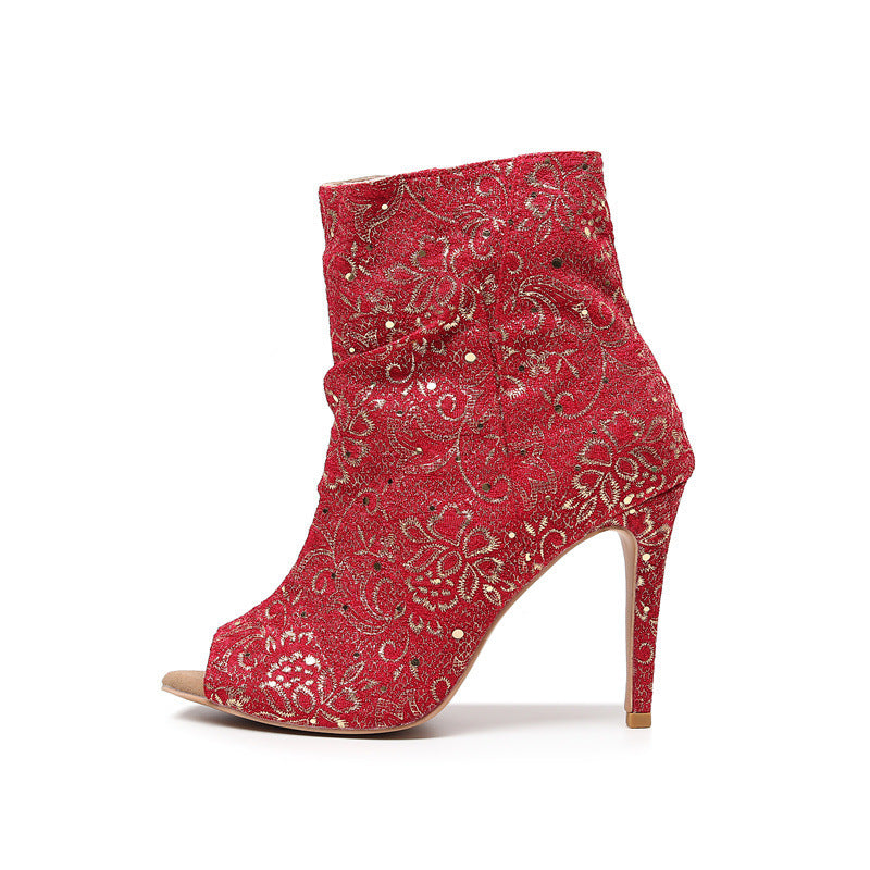 Red Hollow High Heels