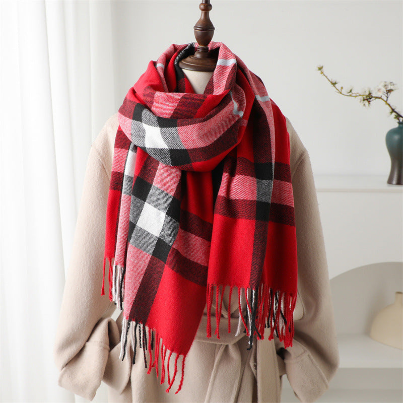 Cashmere Plaid Shawl Unisex Scarf