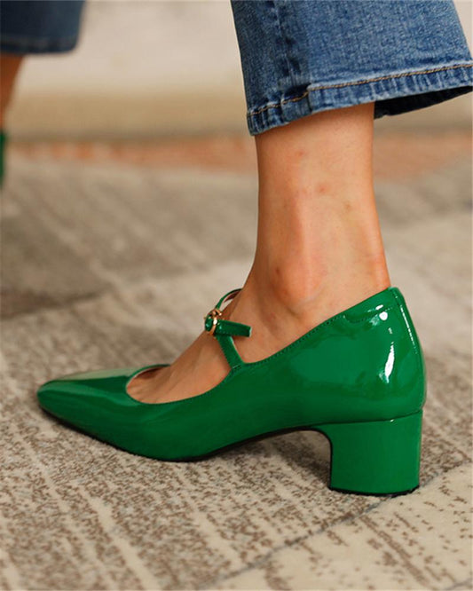 Mary Jane Square Toe Heels