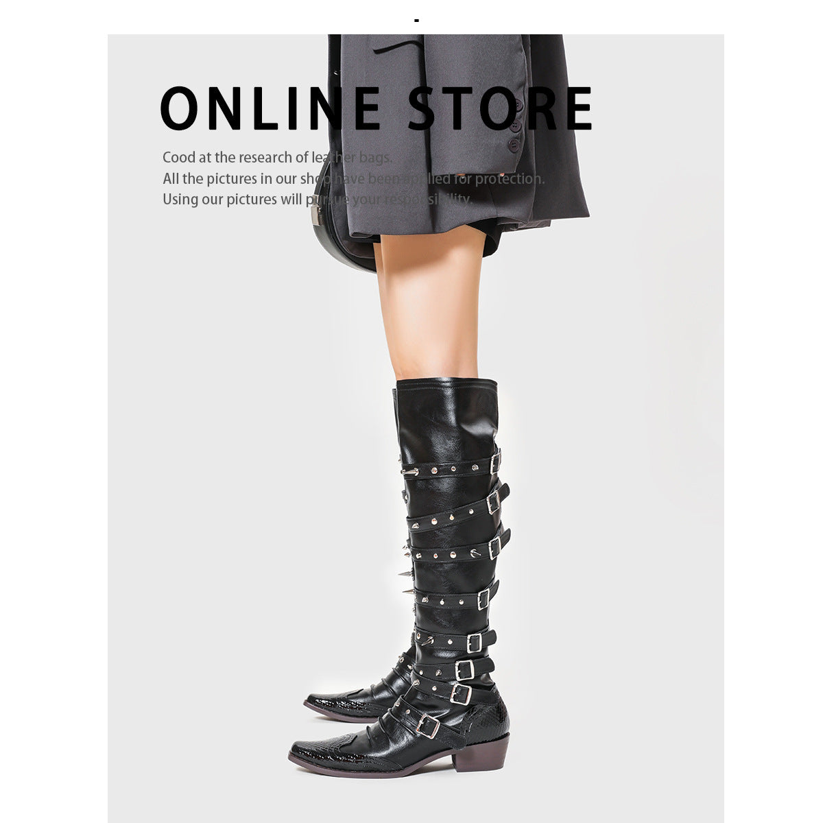 Punk Goth Pointed-toe Boots