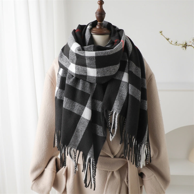 Cashmere Plaid Shawl Unisex Scarf