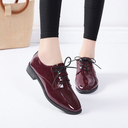 Flat Low Heel Vintage Leather Shoes