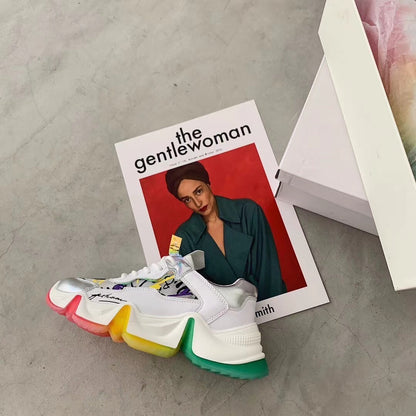 Lace-Up Rainbow Sneakers