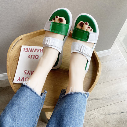 Rainbow Color Strap Slippers