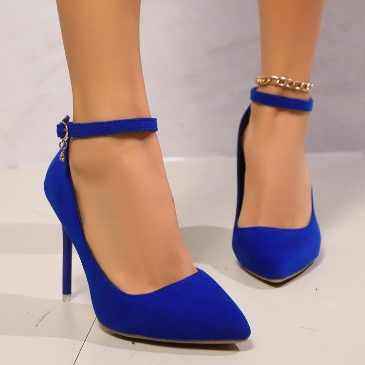 All-Match Pointed Toe Buckle High Heels