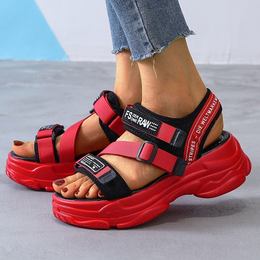 Platform Sports Style Velcro Sandals 