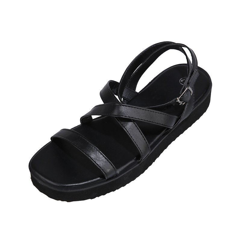 Ankle Cross Strap Flat Sandals