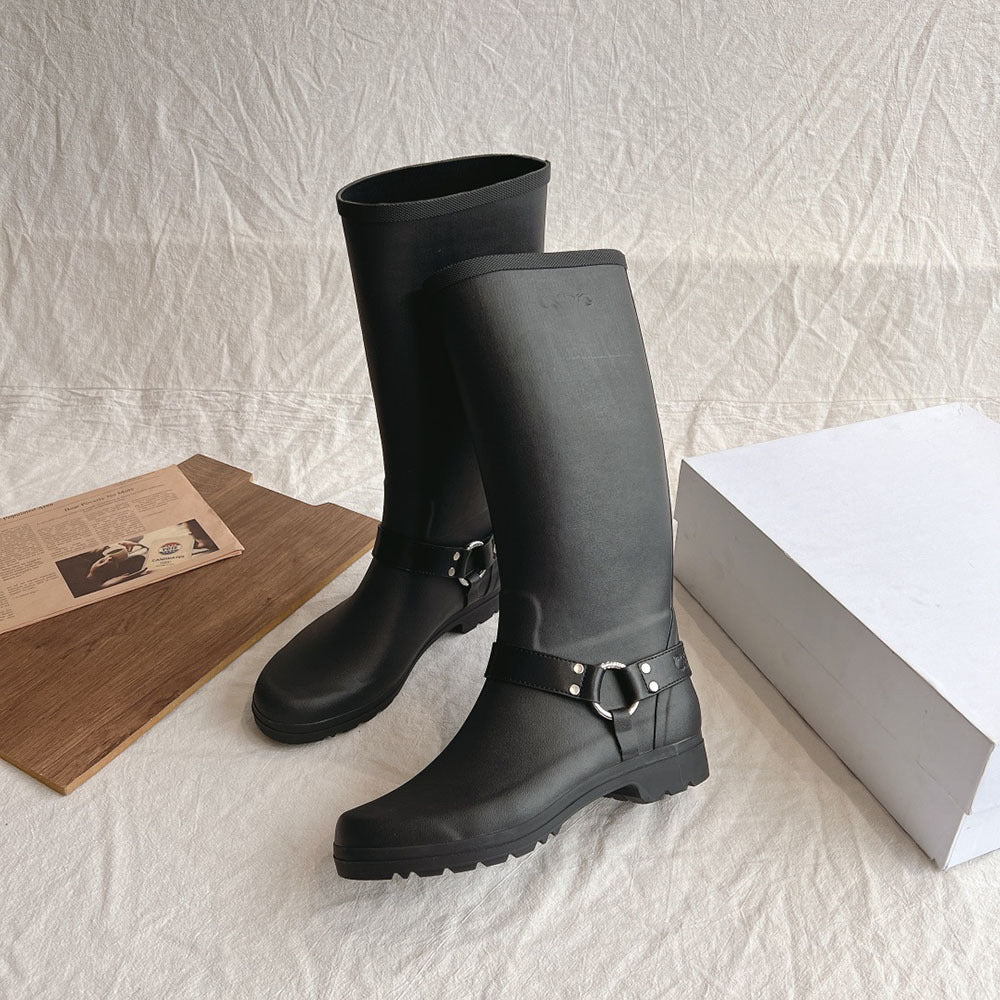 Knee Buckle Knight Boots Waterproof