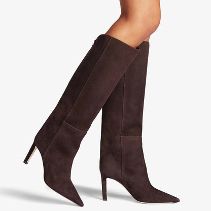 Simple Style Catwalk Pointed-Toe Stiletto Straight Boots