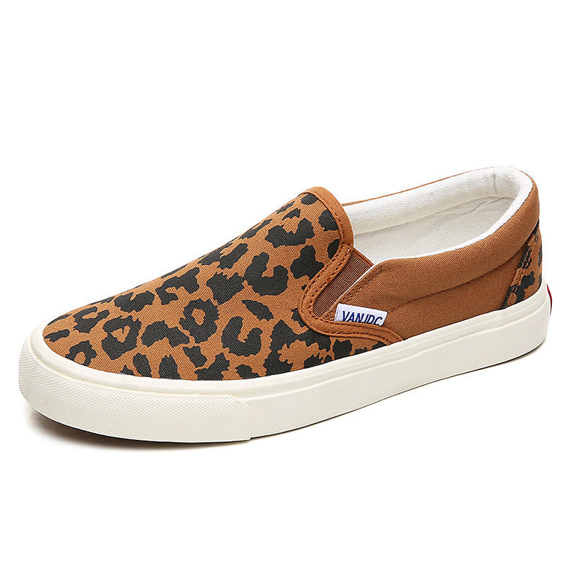 Versatile Slip-on Leopard Print Canvas Shoes