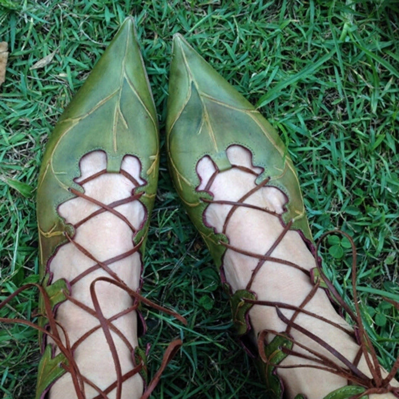 Leaf Pointed Toe Flats