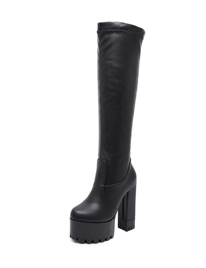 Knee-High Elastic Boots