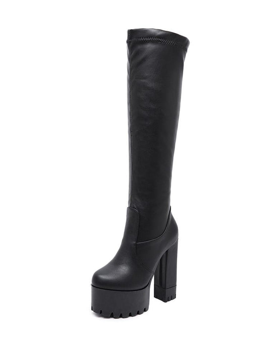 Knee-High Elastic Boots