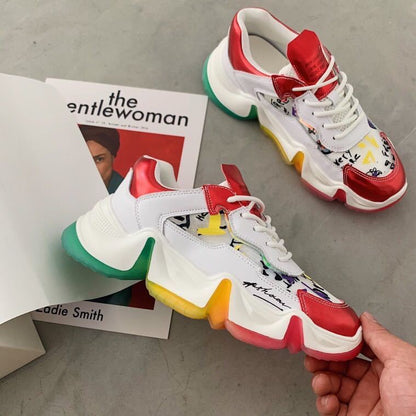 Lace-Up Rainbow Sneakers