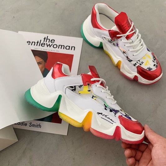 Lace-Up Rainbow Sneakers