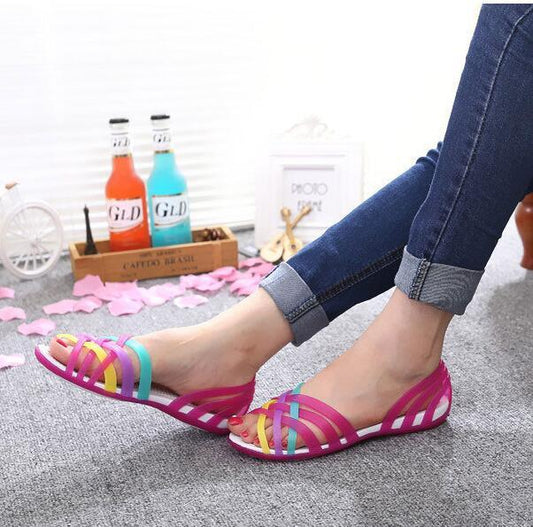 Jelly Rainbow Plastic Sandals