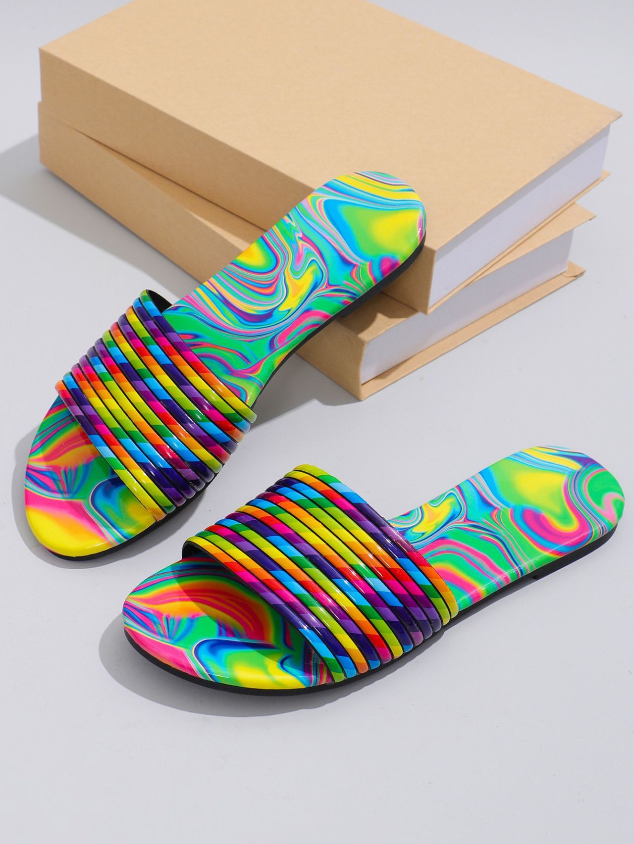 Rainbow Flat Slipper Sandals