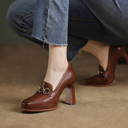 British Retro Casual High Heels