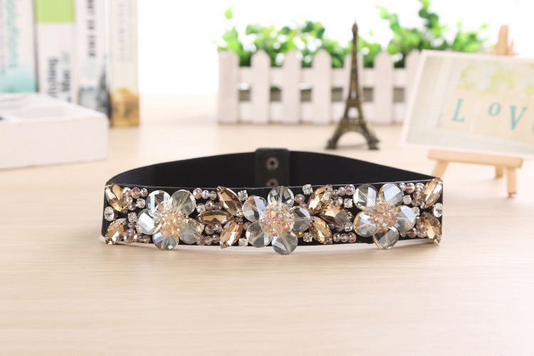 Rhinestone Crystal Waist Elastic Belts