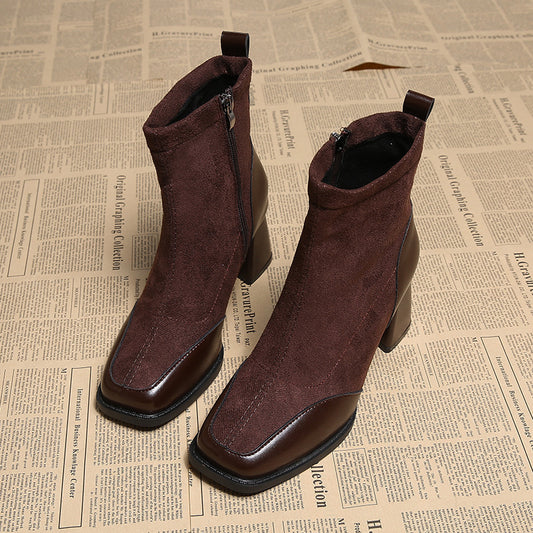 British Style Chunky Heel Boots