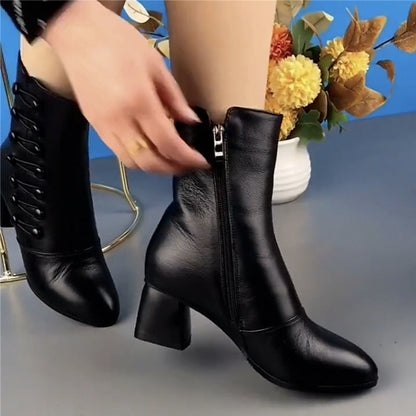 Button Zipper Boots
