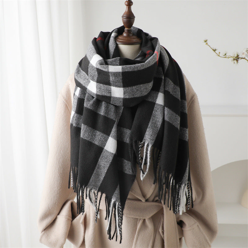Cashmere Plaid Shawl Unisex Scarf