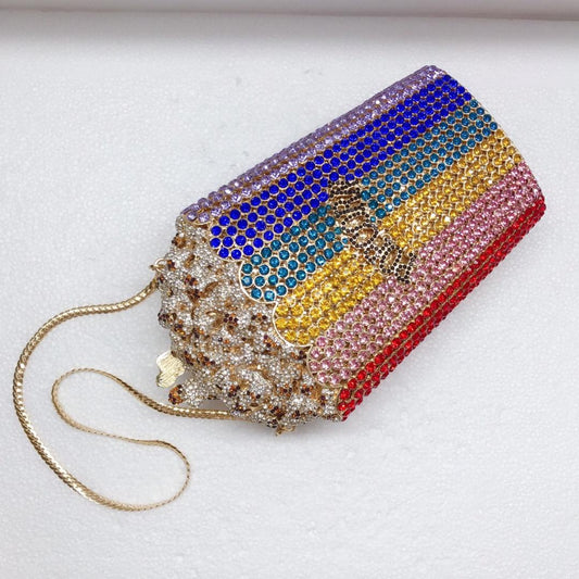 Popcorn Crystal Clutch Purses