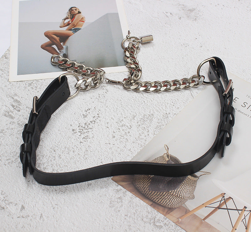 Metal Leather Chain Belt