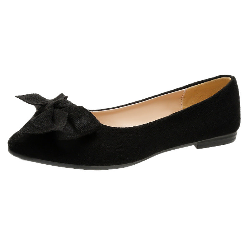 Big Bow Flat Pointed-toe Low-Heel Shoes