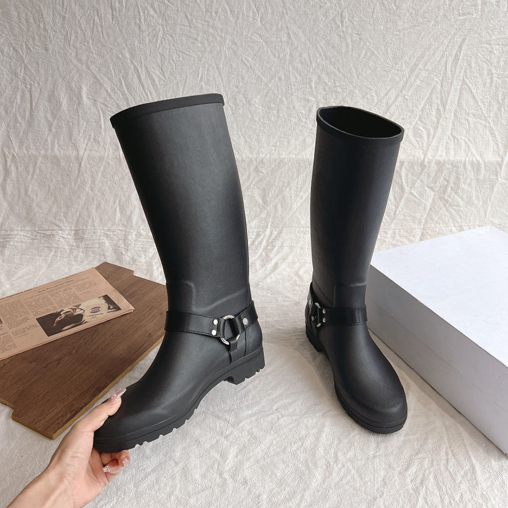 Knee Buckle Knight Boots Waterproof