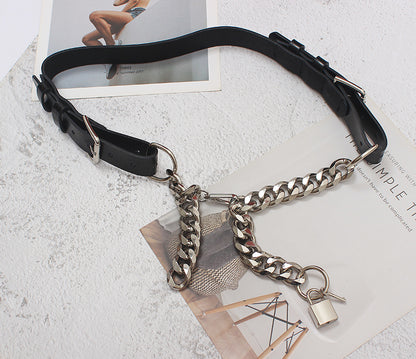 Metal Leather Chain Belt