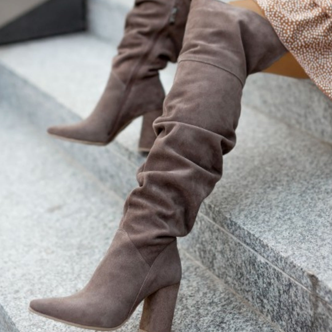 High Heel Pointed Toe Suede Over-the-knee Boots