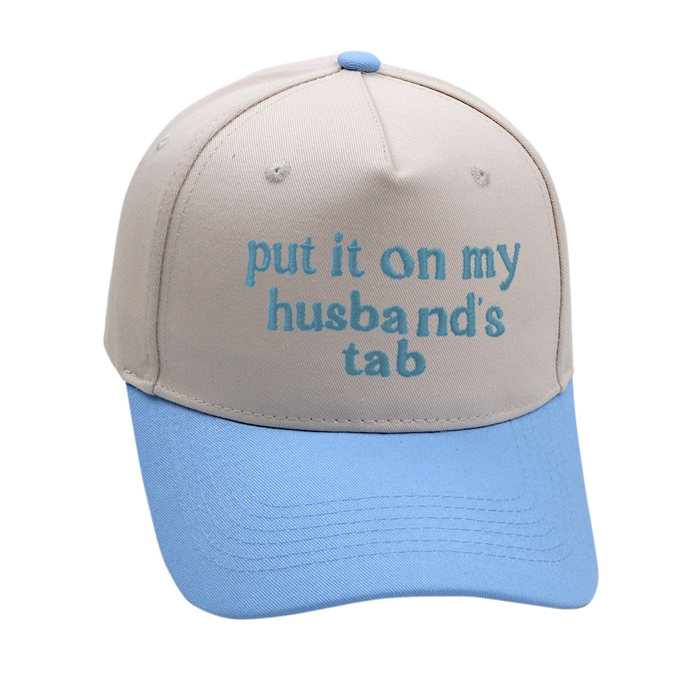 Put It On My Husbands Tab Trucker Embroidery Baseball Cap